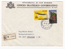 Lettre San Marin 1968 San Marino Ufficio Filatelico Governativo Wetzikon Suisse Posta Aerea - Brieven En Documenten