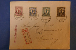 E5 BAVIERE BELLE LETTRE RECOMMANDEE 1920 NURNBERG . EINSCHREIBEN + BONS TIMBRES COTéS ET CACHETS - Briefe U. Dokumente