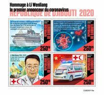 DJIBOUTI 2020 - Red Cross, COVID-19, M/S - YT 2928-31, CV=19 € [DJB200119a] - Croce Rossa