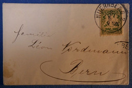E5 BAVIERE PETITE LETTRE 1886 NUERENBERG POUR BERN + AFFRANCH PLAISANT - Brieven En Documenten