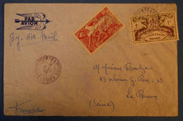 G3 GUADELOUPE BELLE LETTRE 1949 POINTE A PITRE PAR AVION POUR LE PERREUX FRANCE+ T.P. AU VERSO AFFRANCH PLAISANT - Lettres & Documents