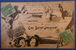 A36 BELLE CARTE INDOCHINE 1908 SAIGON CAP ST JACQUES POUR PARIS - Lettres & Documents