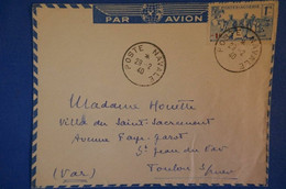 169 ALGERIE LETTRE 1940 POUR TOULON.POSTE NAVALE . TRES RARE AFFRANCHISSEMENT PLAISANT - Lettres & Documents