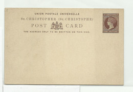 ST CHRISTOPHER E.P. Carte Postal Stationery Card 1½p. Brown On Cream, Mint.  Very Fresh.   Belle Fraîcheur.   TB - W1106 - St.Christopher-Nevis & Anguilla (...-1980)