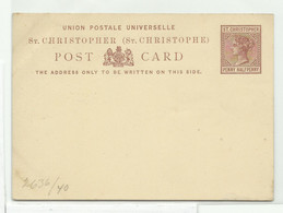 ST CHRISTOPHER E.P. Carte Postal Stationery Card 1½p. Light Brown On Cream, Mint.  Very Fresh.   Belle Fraîcheur.   TB - - San Cristóbal Y Nieves - Anguilla (...-1980)