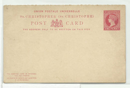 ST CHRISTOPHER E.P. Carte Postal Stationery Reply Card 1p. + 1p. Red On Cream, Mint.  Very Fresh.   Belle Fraîcheur.   T - San Cristóbal Y Nieves - Anguilla (...-1980)