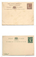 TOBAGO 2 E.P. Carte Postal Stationery Card 1½p. Brown On Cream And ½p. Green On Cream, Mints .  Very Fresh.   Belle Fraî - Trinidad Y Tobago