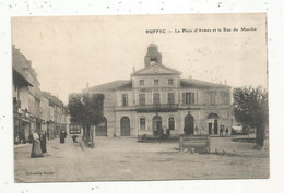 Cp , 16 , RUFFEC , La Place D'Armes Et La Rue Du Marché , Charente , Voyagée 1910 - Ruffec