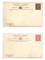 TRINIDAD (TRINITE) 2 E.P. Carte Avec Réponse 2 Postal Stationery Reply Card 1p. Red On Cream And 1½p. Brown On Cream, Mi - Trinidad Y Tobago