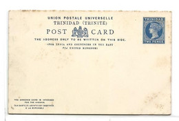 TRINIDAD (TRINITE) E.P. Carte Avec Réponse Postal Stationery Reply Card 2p. Blue On Cream, Mint.  Very Fresh.   Belle Fr - Trinidad & Tobago (...-1961)