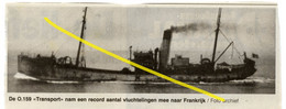 O.159 Transport (Krantenknipsels Pecherie A Vapeur, Vissersboot) (BAK-2) Oostende - Ostende - Altri & Non Classificati