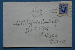 Y8  GRANDE BRETAGNE  BELLE LETTRE   1936  LONDON   POUR  PARIS FRANCE+ AFFRANCHISSEMENT PLAISANT - Storia Postale