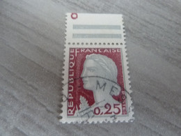 Marianne De Decaris - Typographie - 25c. - Yt 1263 - Gris Clair Et Carmin Foncé - Non Publicitaire - Oblitéré - 1960 - - 1960 Marianne (Decaris)
