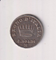 5 Soldi Italie 1811 M Napoléon 1er - TTB - Napoleoniche