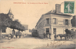 CPA 27 BREUILPONT LE CARREFOUR ET LA PLACE DE L'EGLISE - Sonstige & Ohne Zuordnung