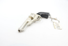 Vintage TOY GUN :  UNKNOWN - L=12,0cm - Keychain 1980-90's - Keywords : Cap - Cork Gun - Rifle - Revolver - Pistol - Tin - Armes Neutralisées
