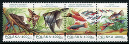 POLAND 1994 Aquarium Fish Strip MNH / **  Michel 3505-08 - Unused Stamps