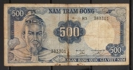 South Viet Nam Vietnam 500 Dông VF Tran Hung Dao Banknote Note 1966 - Pick # 23 / 2 Photos - Viêt-Nam