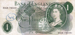 Great Britain United Kingdom England 1 POUND 1966-70 F P-374F* Replacement Note "PREFIX R" Very RARE - 1 Pond