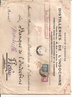 2 Lettres 1940 Des Distilleries De L Indochine Pour La France 1 Avec Censure - Covers & Documents