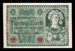 Alemania Germany 50 Mark 1920 Pick 68b SC-/SC AUNC/UNC - 50 Mark