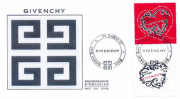 Enveloppe 1er Jour Coeurs 2007, Givenchy, 2007 (YT 3996-97) - 2000-2009
