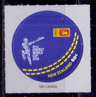 2015, New Zealand, ICC Cricket World Cup 2015, Odd Shape, Single Stamp, MNH. - Nuevos