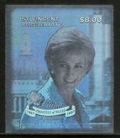St. Vincent 1998 Princess Diana Commemoration Hologram Stamp Sc 2630 MNH # 1953 - Hologramme