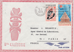 NOUVELLE-CALEDONIE : PA 132 Et Coquillage Sur Lettre Illustrée Totem De Nouméa Pour Paris - Cartas & Documentos