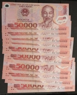 Lot Of 10 Vietnam Viet Nam 50000 50,000 Dong UNC Polymer Banknote Notes 2019 - Pick # 121 - Vietnam
