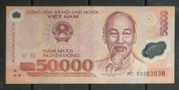 The First Vietnam Viet Nam 50000 50,000 Dong VF Polymer Banknote Note 2003 FANCY NUMBER - Pick # 121 - RARE - Viêt-Nam