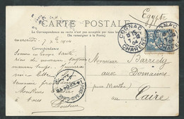 CPA Affranchie Per Type Mouchon Retouché N°127 Obli Cognac 7/12/1904  Pour Le Caire ( EGYPTE ) - LWL95 - 1900-02 Mouchon