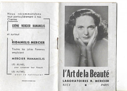 Livret Utilisation Produits L'ART De La Beauté1957 (10 Pages 12.5 X 8cm) Laboratoire MERCIER / PARIS NICE - Droguerie & Parfumerie