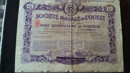 ACTION   SOCIETE  NAVALE  DE  L OUEST - Navigazione