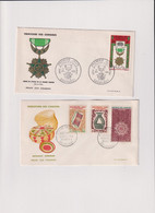 COMORES-TP N°29/31-33+PA N°8/9-11-13-SUR 4 ENVELOPPES IER. JOUR 1960 - Covers & Documents
