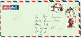 India Air Mail Cover Sent To USA 29-11-1977 Including A Mahatma Gandhi Stamp - Poste Aérienne