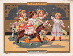 Image; 13.5 X 10.5 Cm   Publicité  Au Bon Marché   Jeux D'enfants Cheval A Bascule    (voir Scan) - Sonstige & Ohne Zuordnung