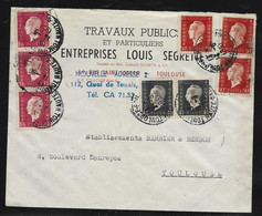 Enveloppe Travaux Publics TOULOUSE   Marianne De Dulac  1951 - 1944-45 Marianne De Dulac