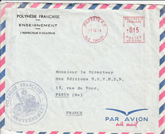 LETTRE - POLYNESIE - Papeete (01/12/1964) Affranchissement Mécanique. - Covers & Documents