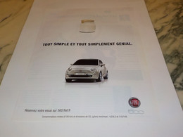 ANCIENNE PUBLICITE TOUT SIMPLE FIAT 500 2009 - Voitures