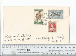New Zealand Auckland FDC With Auckland Stamp Exhn. Cancel To San Diego Calif July 18 1955.....................(Box 6) - Cartas & Documentos