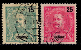 ! ! Congo - 1903 D. Carlos 15 & 25 R - Af. 46 & 47 - Used - Portugiesisch-Kongo