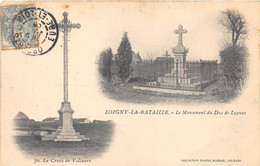 EURE ET LOIR  28  LOIGNY LA BATAILLE -LE MONUMENT DU DUC DE LUYNES - LA CROIX DE VILLOURS - DEUX VUES - Loigny