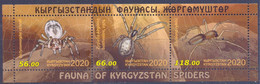 2020. Kyrgyzstan, Fauna Of Kyrgyzstan, Spiders, S/s  Perforated, Mint/** - Kirgisistan