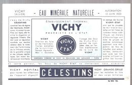 Buvard VICHY Eau Minérale Naturelle Vichy HOPITAL CELESTINS Vichy Grande-Grille - Softdrinks