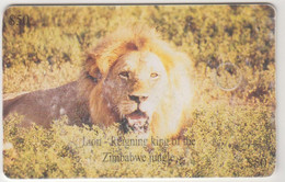 ZIMBABWE - Lion, Chip:GEM5 (Black), 50 Z$,Tirage 100,000, Used - Simbabwe