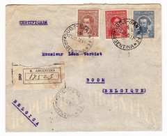 Lettre 1938 Santa Fé Argentine Certificada Léon Verbist Boom Belgique Argentina - Cartas & Documentos