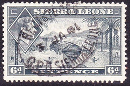 SIERRA LEONE 1938 KGVI 6d Grey SG195 Used - Sierra Leona (...-1960)