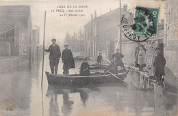 78-LE-PECQ- RUE CARNOT LE 1er FEVRIER 1910- CRUE DE LA SEINE - Le Pecq