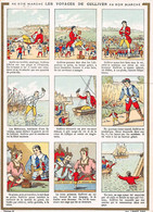 Image;16 X 11.5 Cm    Publicité: Au Bon Marché  Récit Planche De 9 Vues. Les Voyages De Gulliver        (voir Scan) - Andere & Zonder Classificatie